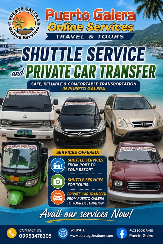 Puerto Galera Online Services shuttle and private transfer vehicles